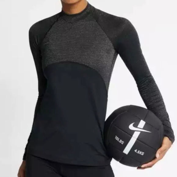 Nike Tops - Nike Pro Warm Black Long Sleeve Drifit Running Top